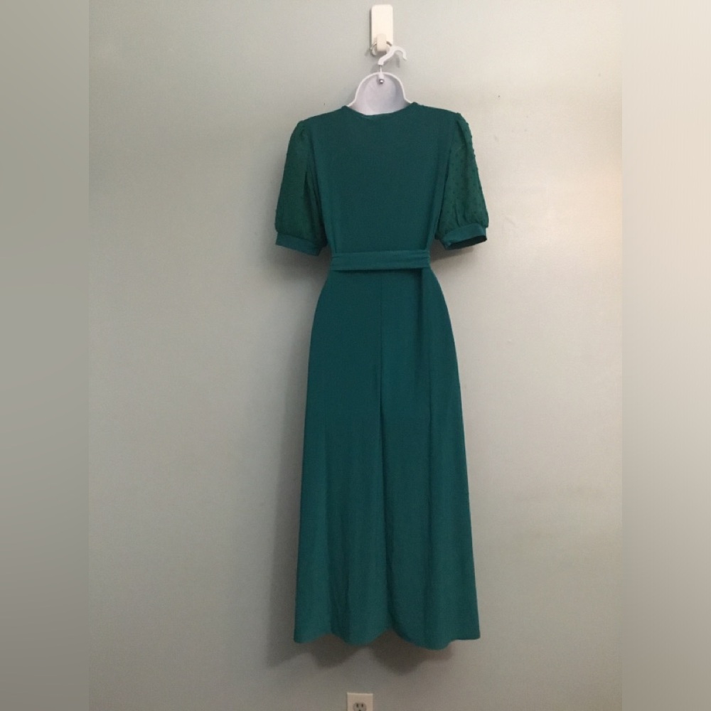 Chaus Teal V-Neck Tie-Waist Maxi Dress - Picture 8 of 16